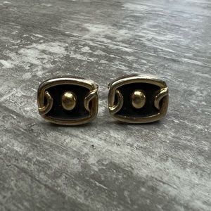 Vintage Speidel Gold & Black Art Deco Cufflinks